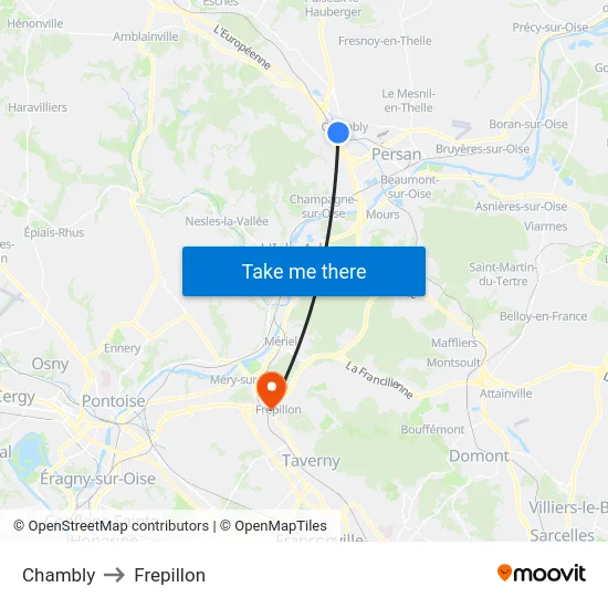 Chambly to Frepillon map