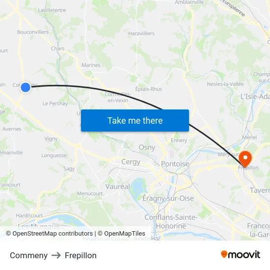 Commeny to Frepillon map