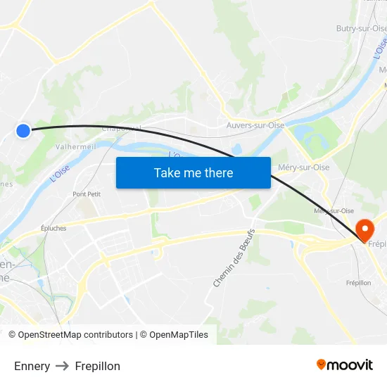 Ennery to Frepillon map