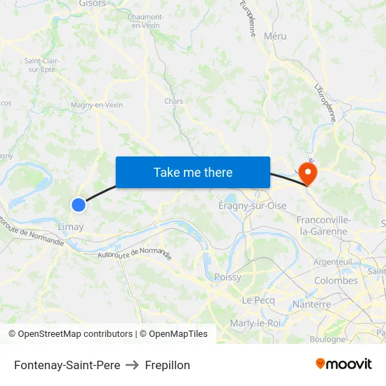 Fontenay-Saint-Pere to Frepillon map