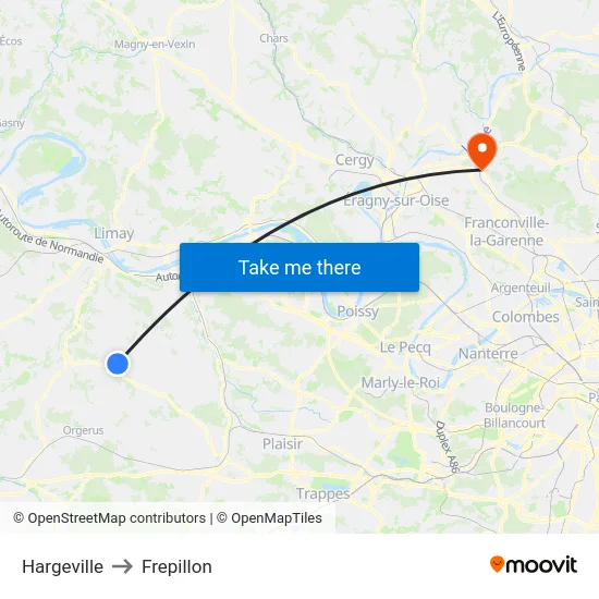 Hargeville to Frepillon map