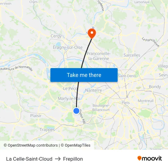 La Celle-Saint-Cloud to Frepillon map