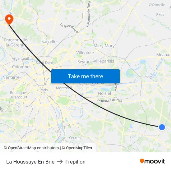 La Houssaye-En-Brie to Frepillon map
