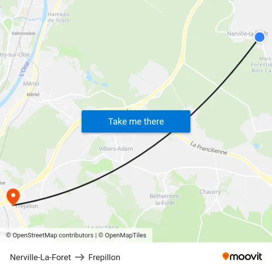 Nerville-La-Foret to Frepillon map