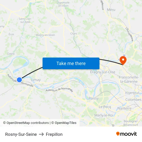 Rosny-Sur-Seine to Frepillon map
