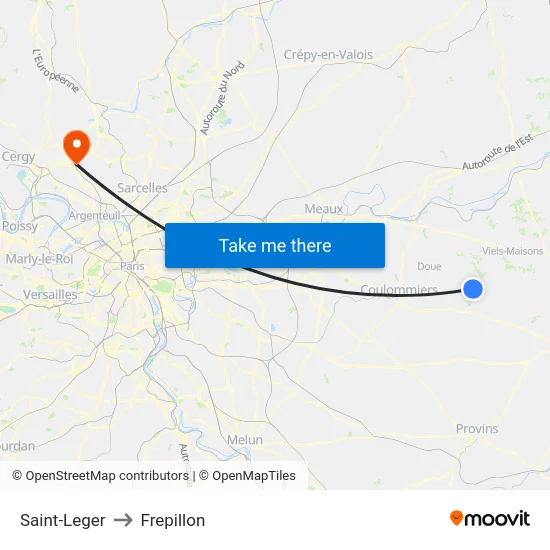 Saint-Leger to Frepillon map