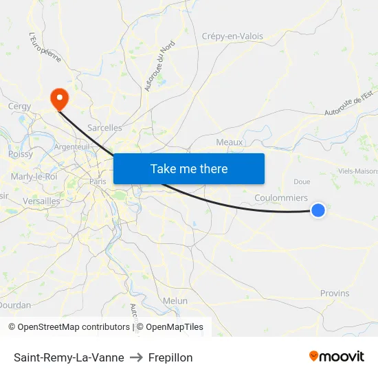Saint-Remy-La-Vanne to Frepillon map