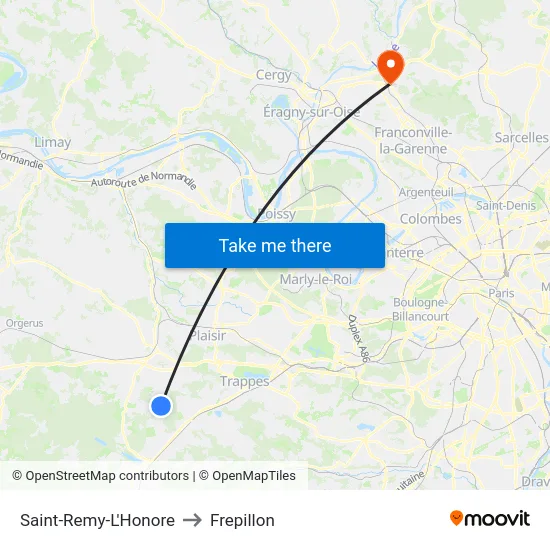 Saint-Remy-L'Honore to Frepillon map