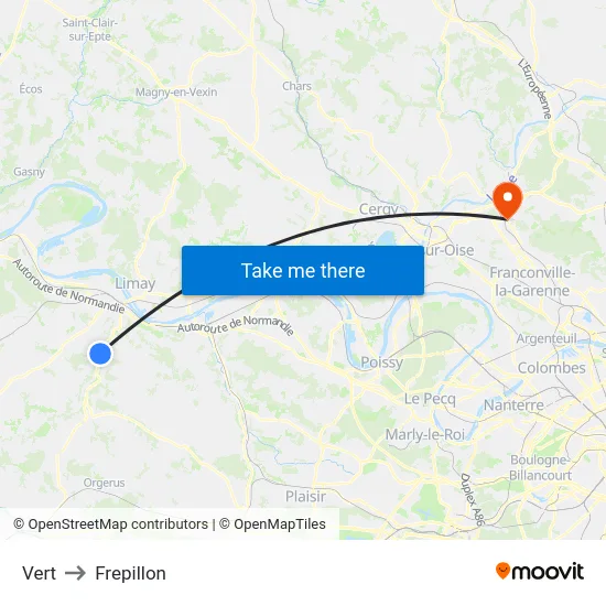 Vert to Frepillon map
