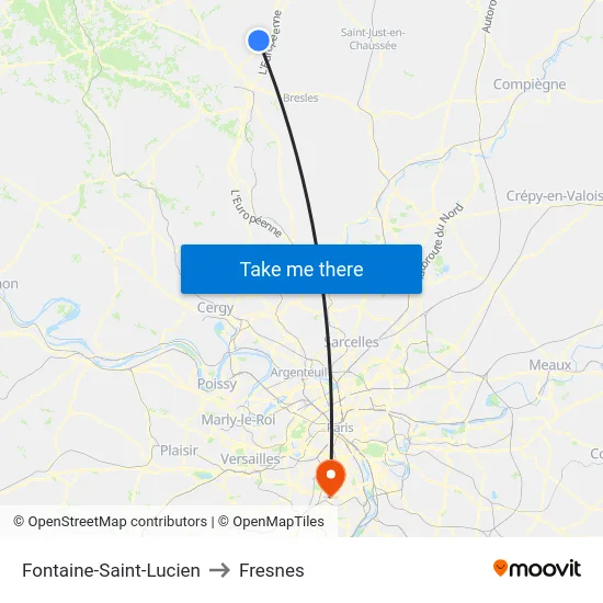 Fontaine-Saint-Lucien to Fresnes map