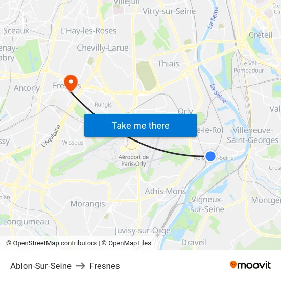 Ablon-Sur-Seine to Fresnes map