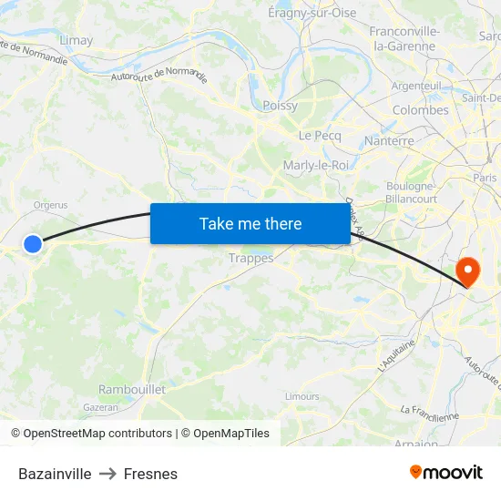 Bazainville to Fresnes map