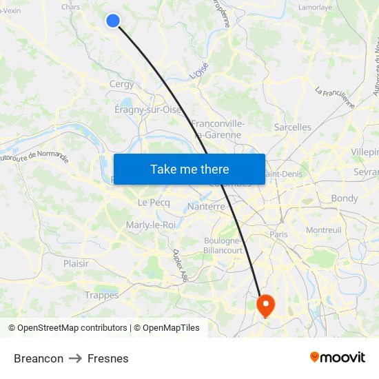 Breancon to Fresnes map