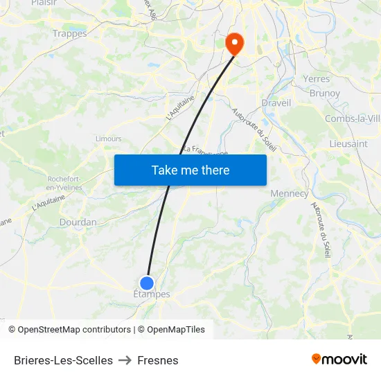 Brieres-Les-Scelles to Fresnes map