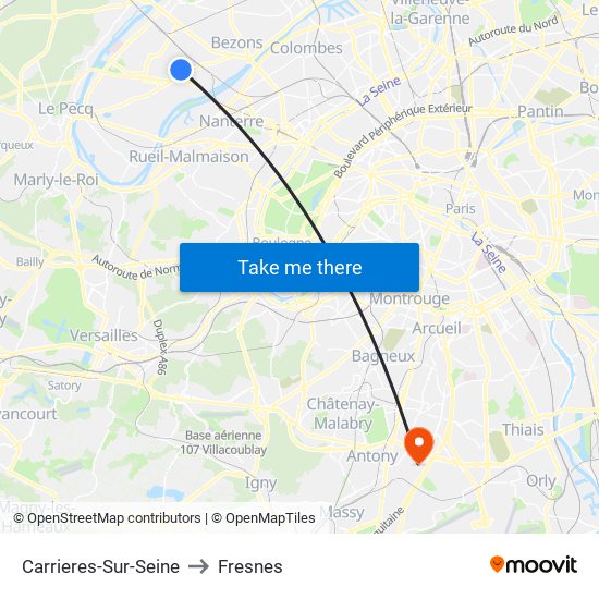 Carrieres-Sur-Seine to Fresnes map