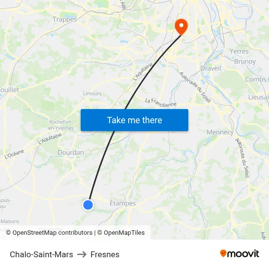 Chalo-Saint-Mars to Fresnes map