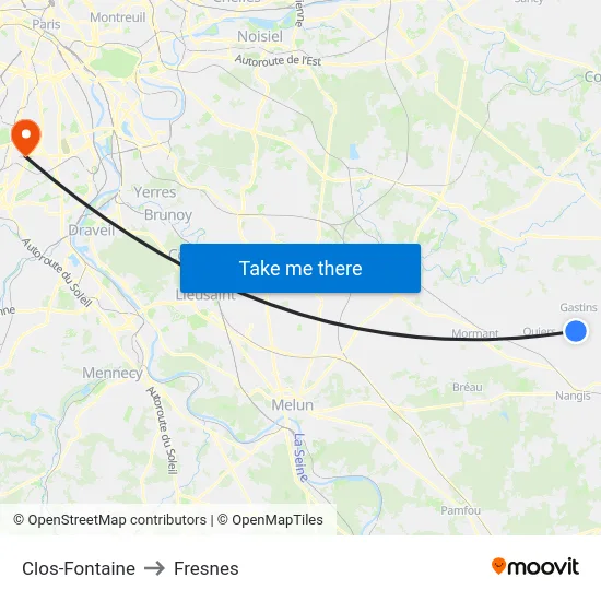 Clos-Fontaine to Fresnes map