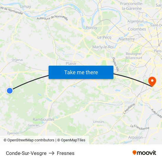 Conde-Sur-Vesgre to Fresnes map