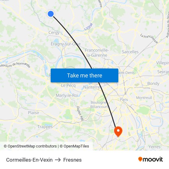 Cormeilles-En-Vexin to Fresnes map