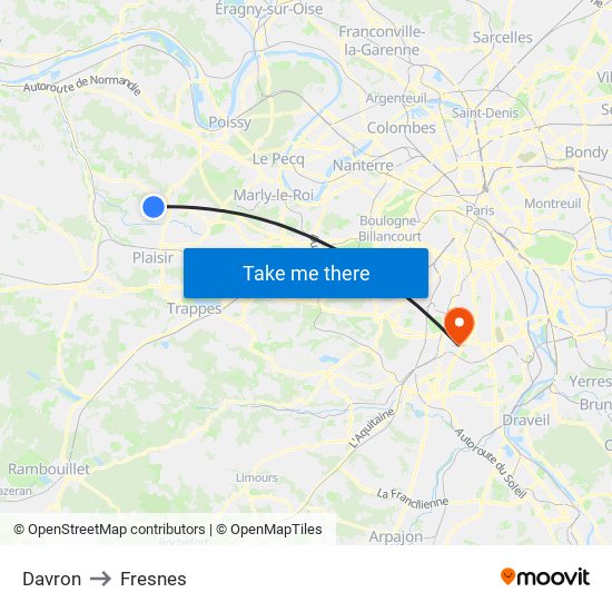 Davron to Fresnes map