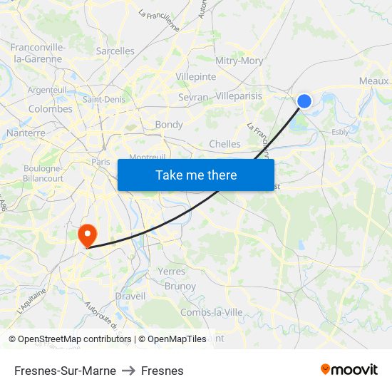 Fresnes-Sur-Marne to Fresnes map