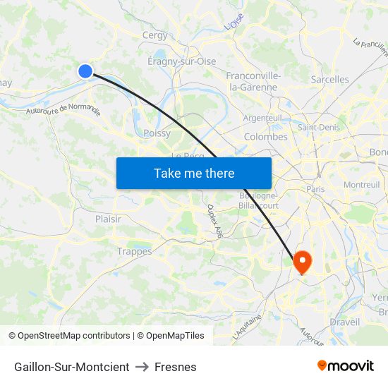 Gaillon-Sur-Montcient to Fresnes map