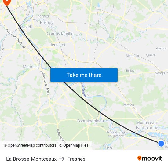 La Brosse-Montceaux to Fresnes map