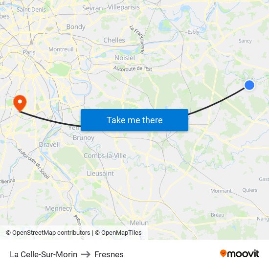 La Celle-Sur-Morin to Fresnes map