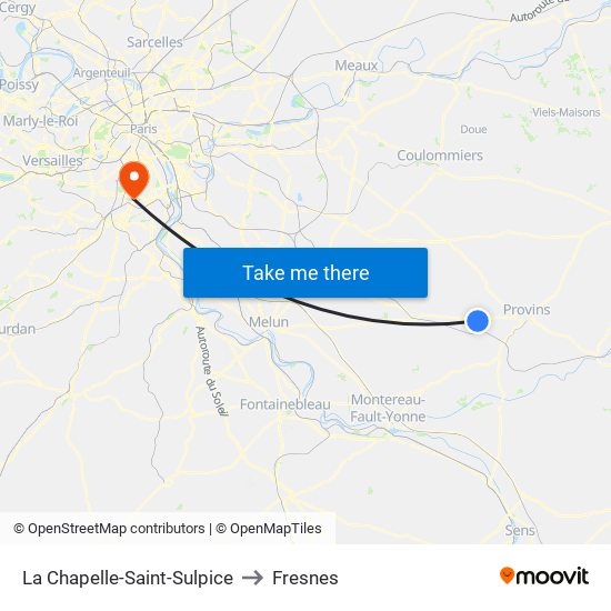 La Chapelle-Saint-Sulpice to Fresnes map