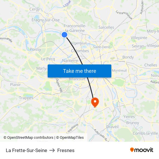 La Frette-Sur-Seine to Fresnes map