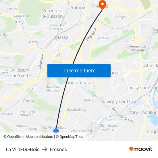 La Ville-Du-Bois to Fresnes map