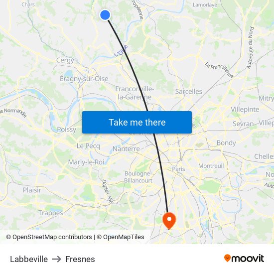 Labbeville to Fresnes map