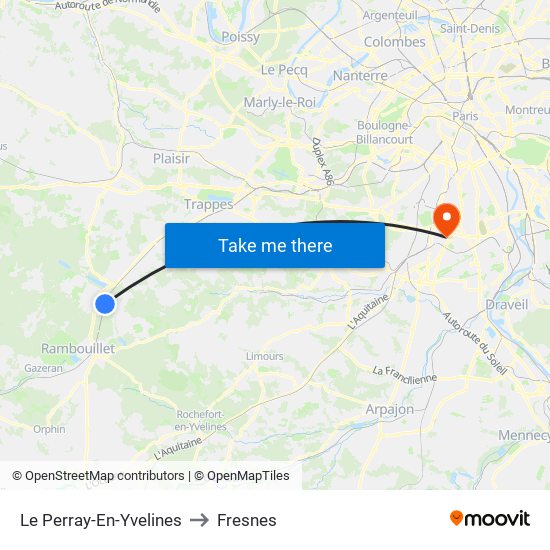 Le Perray-En-Yvelines to Fresnes map