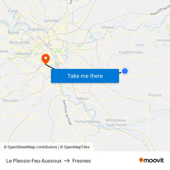 Le Plessis-Feu-Aussoux to Fresnes map