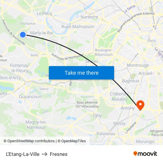 L'Etang-La-Ville to Fresnes map