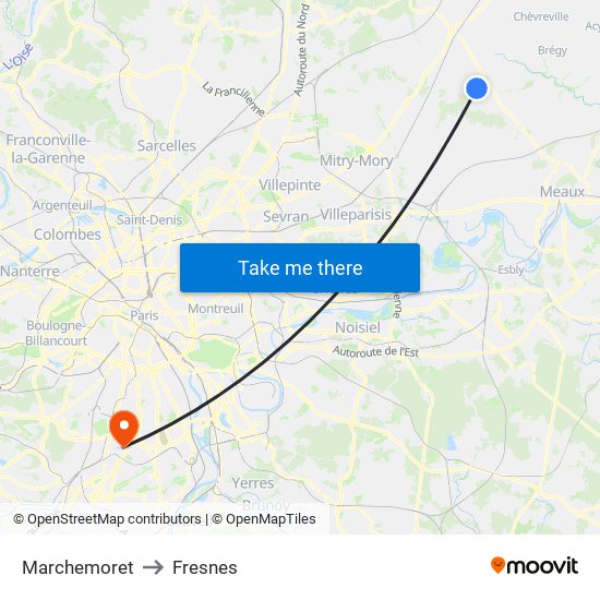 Marchemoret to Fresnes map