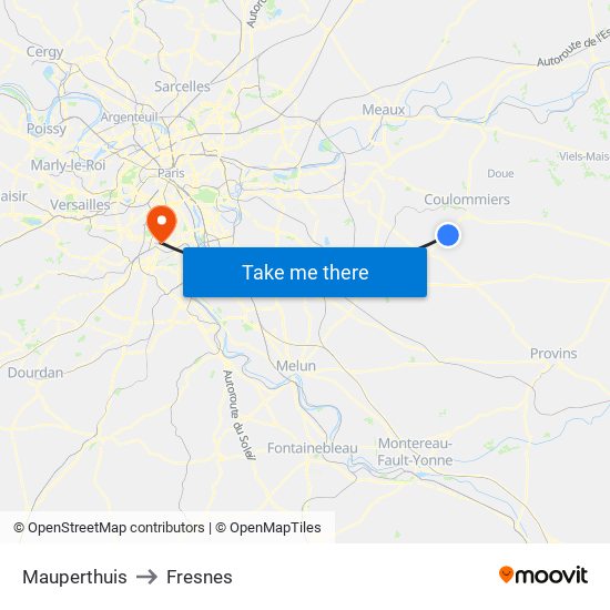 Mauperthuis to Fresnes map