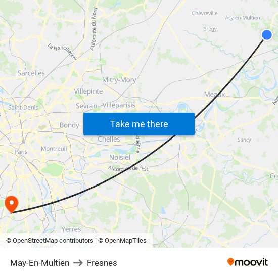 May-En-Multien to Fresnes map