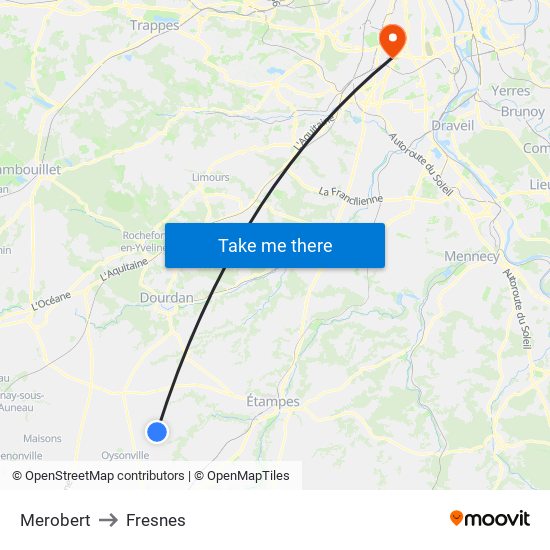 Merobert to Fresnes map