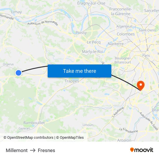 Millemont to Fresnes map