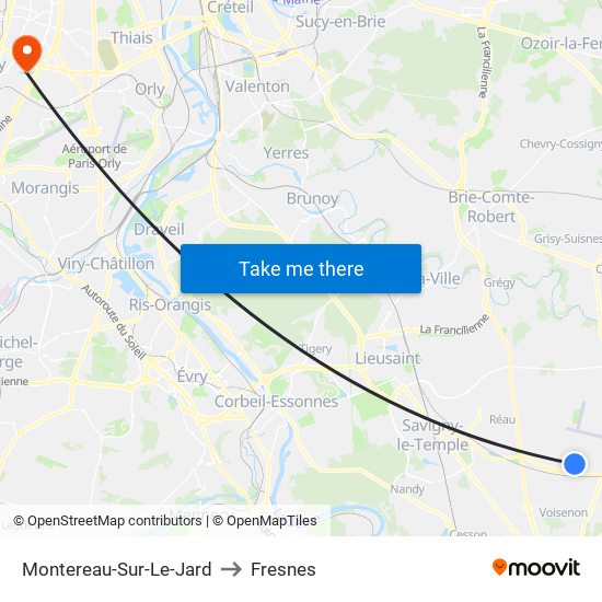 Montereau-Sur-Le-Jard to Fresnes map