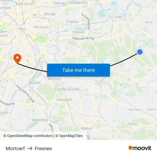 Mortcerf to Fresnes map