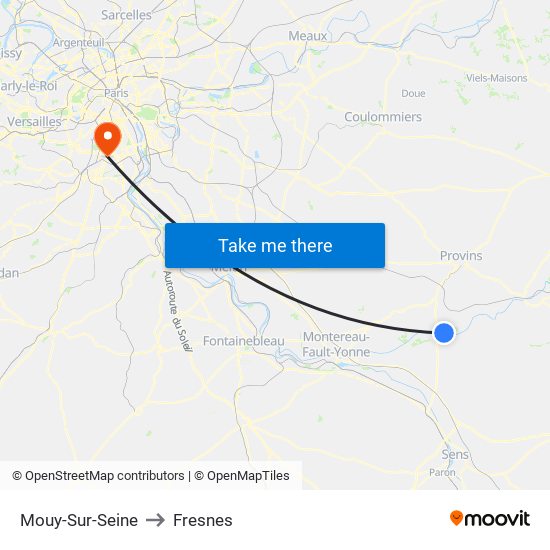 Mouy-Sur-Seine to Fresnes map