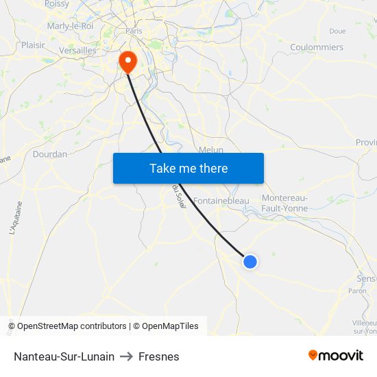 Nanteau-Sur-Lunain to Fresnes map