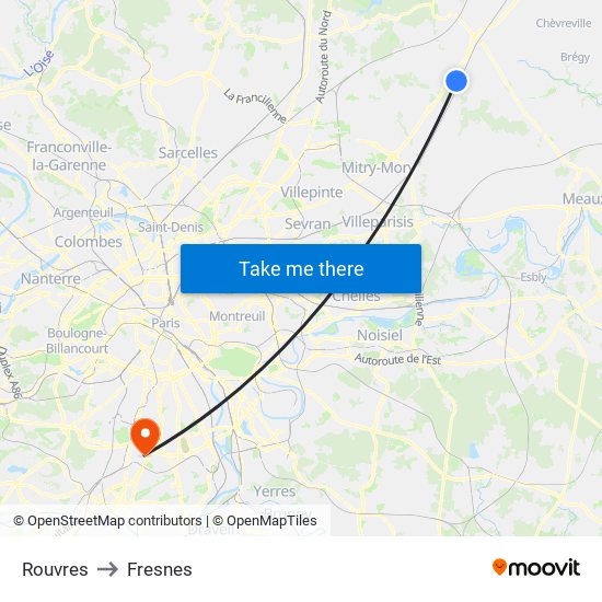 Rouvres to Fresnes map