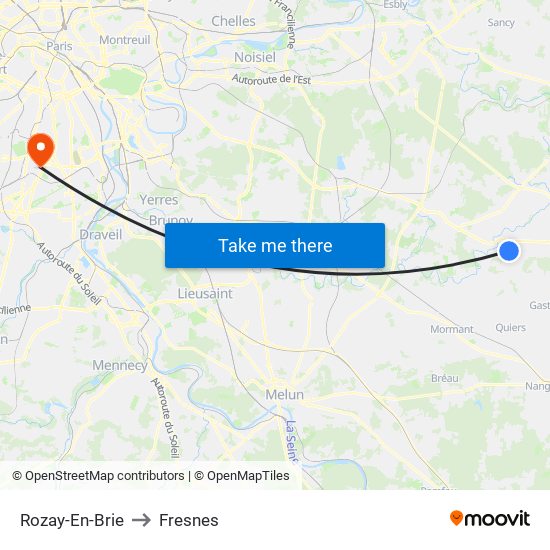 Rozay-En-Brie to Fresnes map
