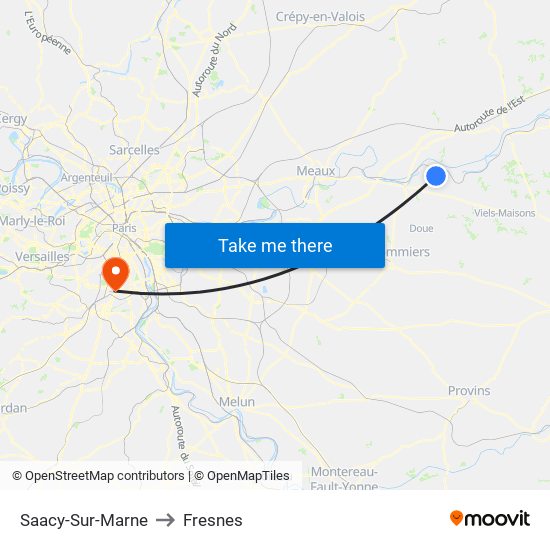 Saacy-Sur-Marne to Fresnes map