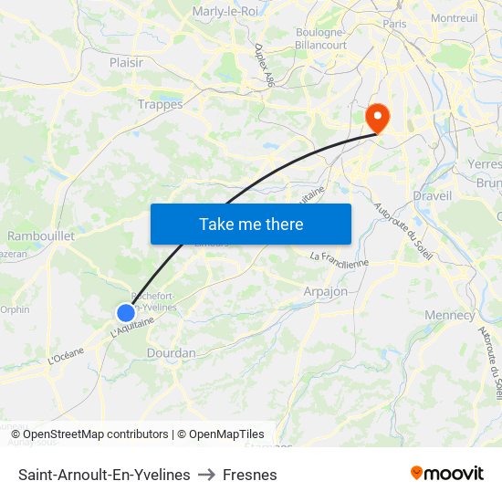 Saint-Arnoult-En-Yvelines to Fresnes map