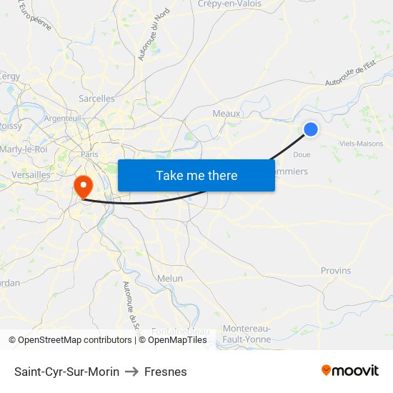 Saint-Cyr-Sur-Morin to Fresnes map