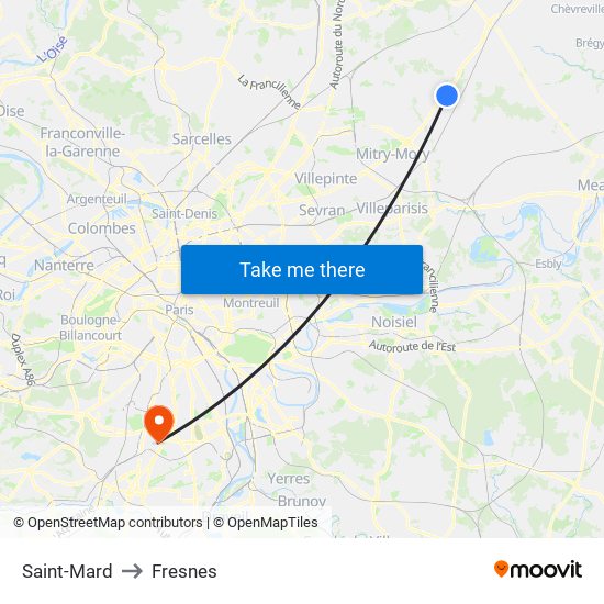 Saint-Mard to Fresnes map